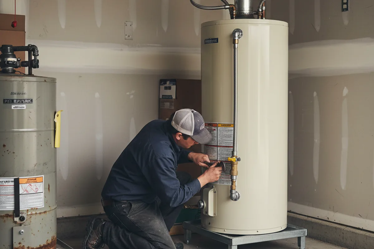 Water heater and shutoff valve replacement in Wilder